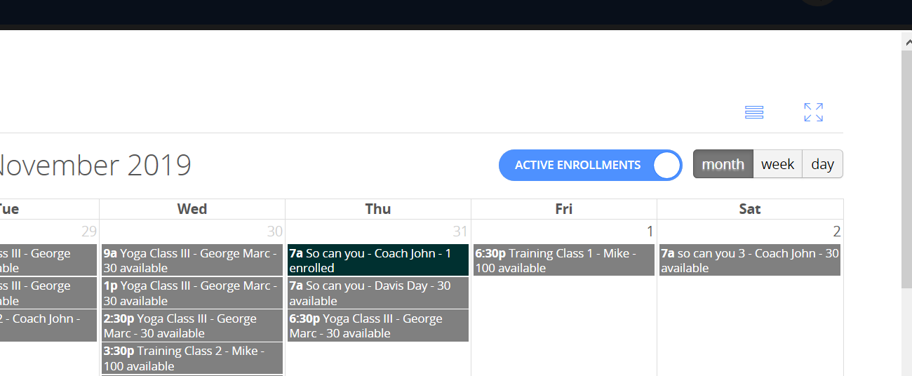 New! Calendar’s Active Enrollment Toggle Fitsoft Solutions for the