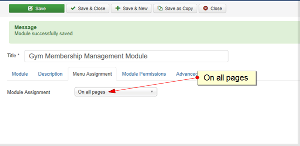 set Module assigment